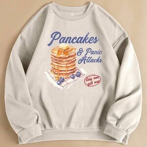 Pancakes Dessert Beige Crewneck Sweater ▫️⚜️🤍